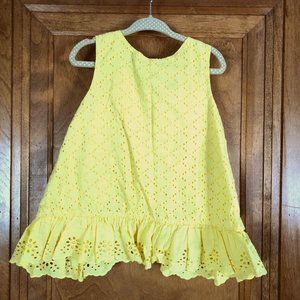 Ralph Lauren Yellow Eyelet Swing Top